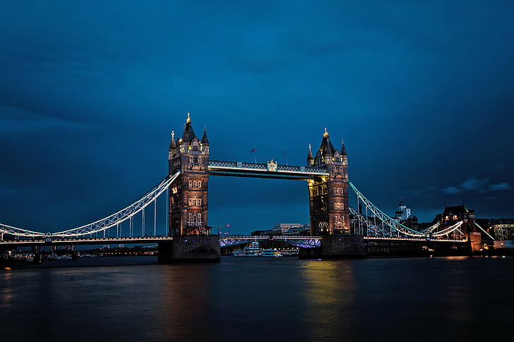 Bridge, arkitektur, vartegn, London, City, skyline, Urban