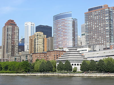 New york, Manhattan, nebotičnik, stavb, Urban, mesto, steklo