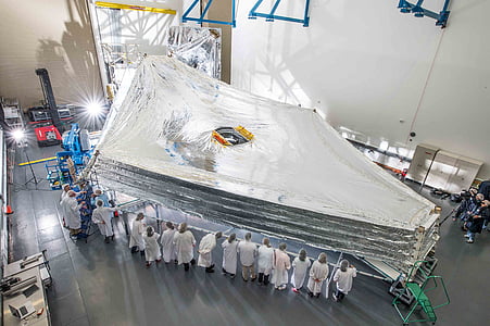 space telescope, telescope, sunshield, manufacturing, scientists, inspection, space