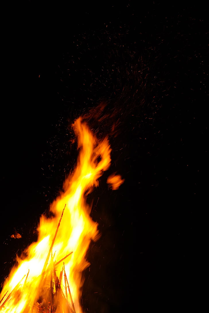 flame, blaze, yellow, campfire, romantic, energy, heat