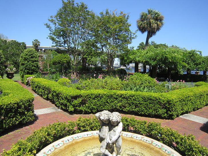 градини, фонтан, природата, парк, Открит, пейзаж, декоративни