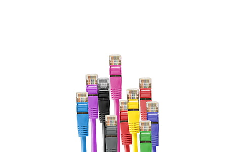 Foto, RG, conector, cabezas de, cables de red, cable de interconexión, RJ