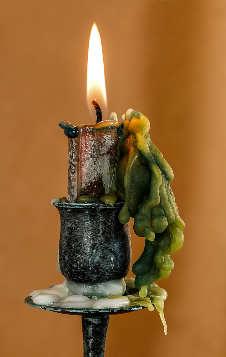 burning, candle, candle wax, candlelight, candlestick, flame, hot