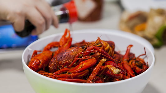 crayfish, gourmet, close-up, freshwater fishes, bowl, dinner, supper