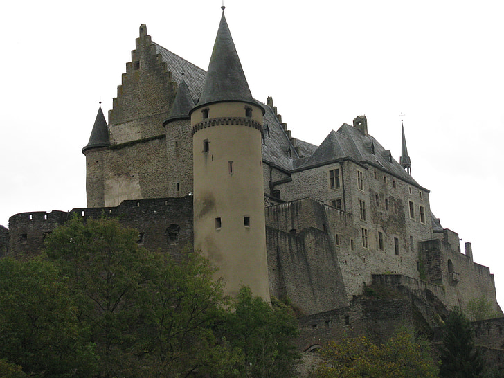 Vianden, slott, Luxemburg, fästning, knight's castle