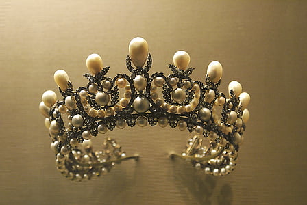 coroa, diadema, joias, pérolas, ornamento, símbolo, estilo