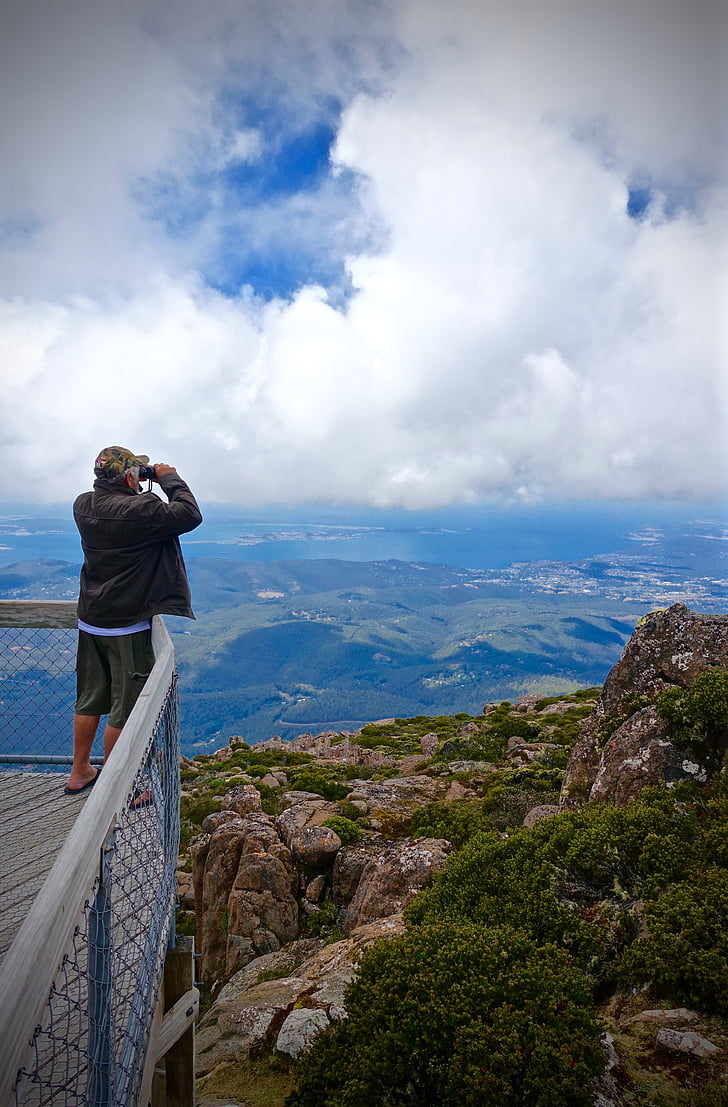 lookout, view, mountain, height, binoculars