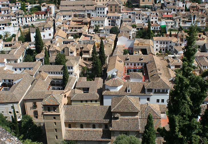 Spanien, Andalusien, granat, takläggning, arkitektur