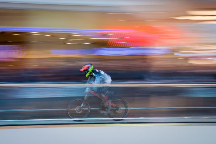 abstraktne, tegevus, bike, bike võidusõidu, blur, City, jalgrattur