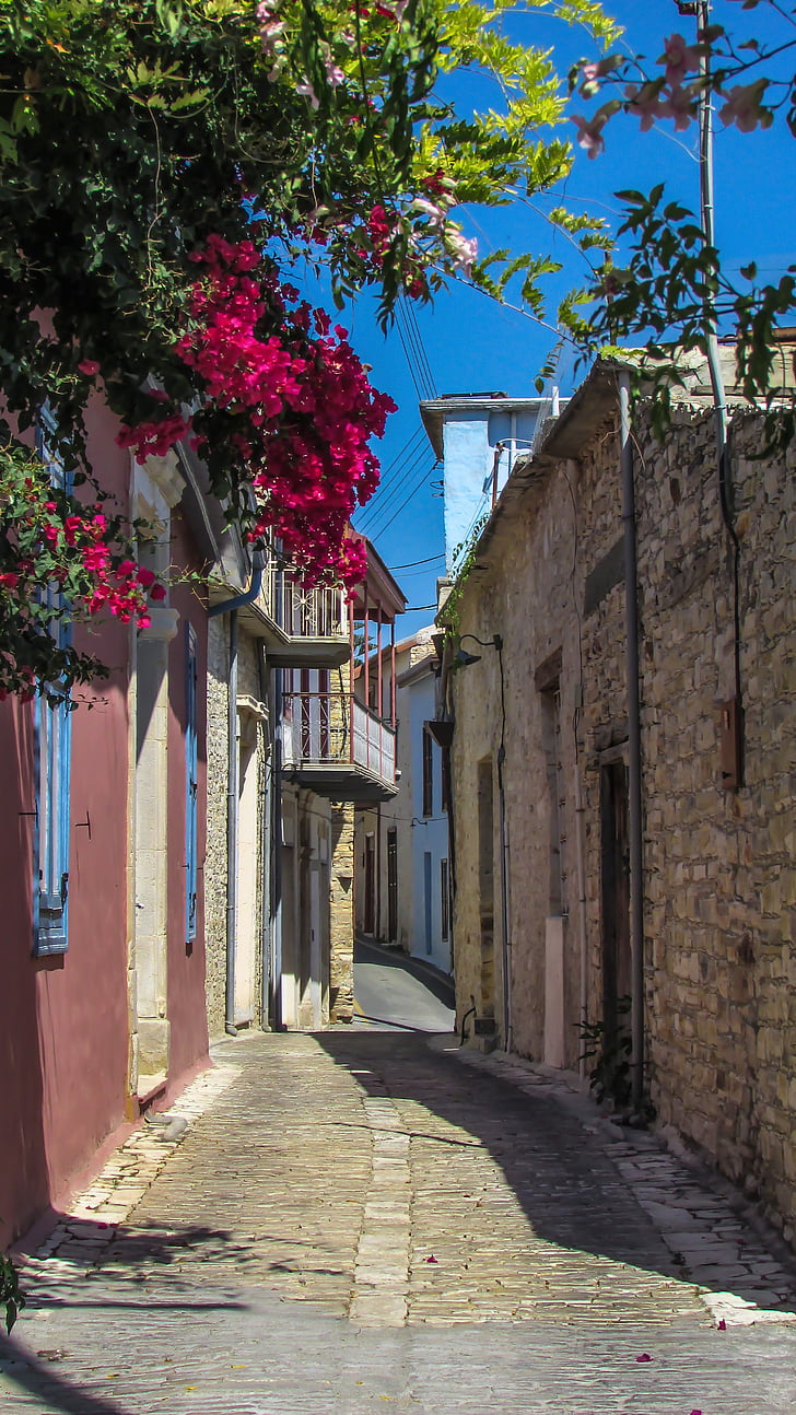cyprus, lefkara, village, street, architecture, house, narrow