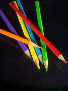 colored pencils, pens, colour pencils, crayons, color, wooden pegs, colorful