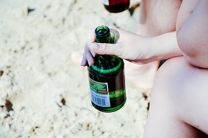 bière, plage, Dim, été, vacances, Parti, Loisirs