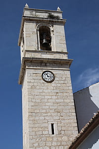 Церковь, башня колокола, деревня, Пьер, Испания