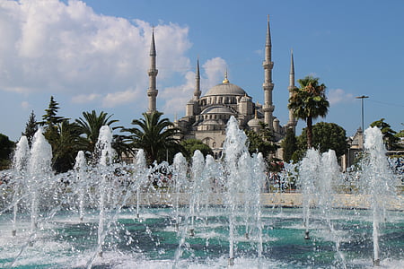 blå moské, Istanbul, tyrkisk, islam, arkitektur, minaret, bygning