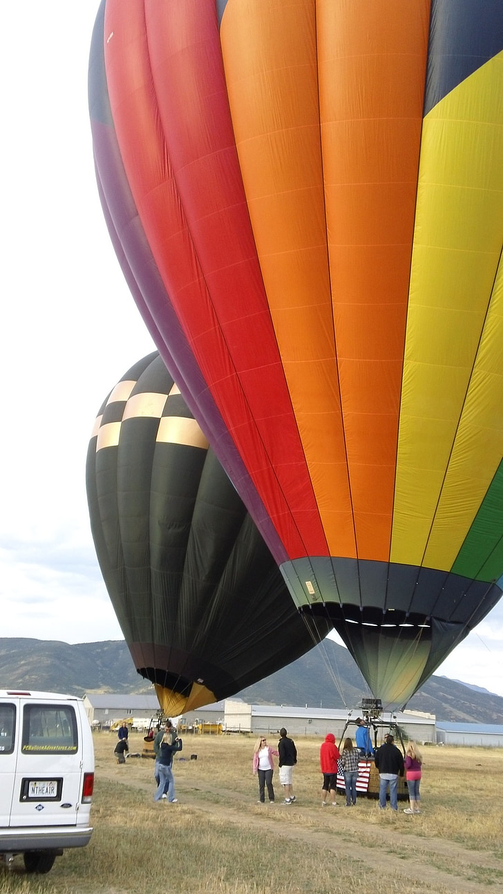 globus, aire calent, colors, vol en globus, globus aerostàtic, Inici, aixecar