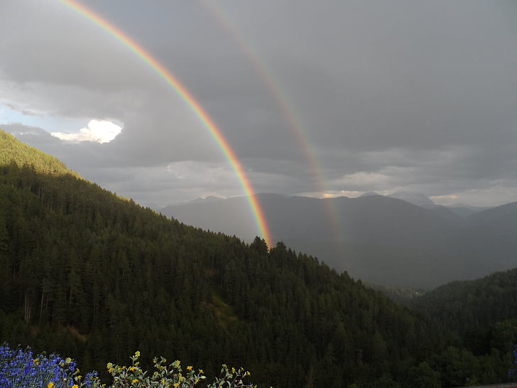 Rainbow, Mountain, landskap