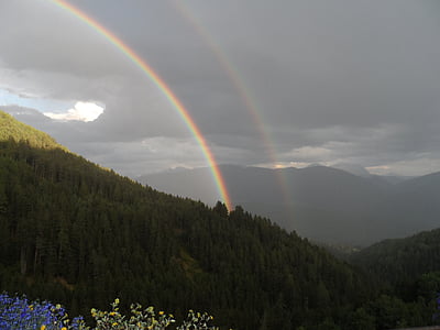 Rainbow, góry, krajobraz
