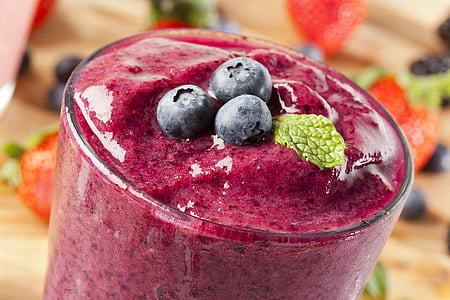 blueberry, beverage, fruit juice, food and drink, fruit, close-up, drinking glass