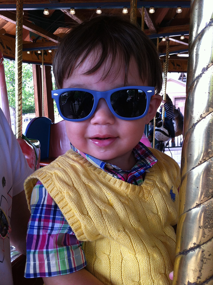 Момче, дете, слънчеви очила, мода, начин на живот, Сладък