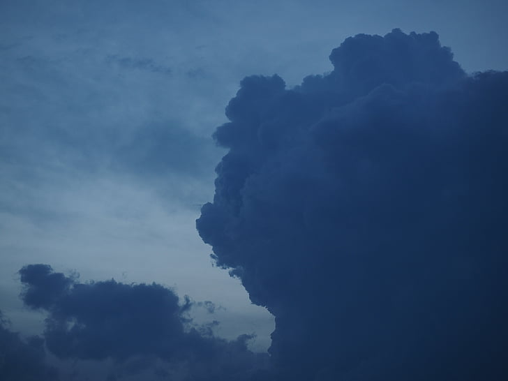 thundercloud, 클라우드, 뇌우, 어두운 구름, 앞으로, 폭풍, 흐려