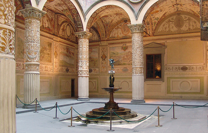 Renaissance, Italie, Florence, Palazzo vecchio, Cour intérieure