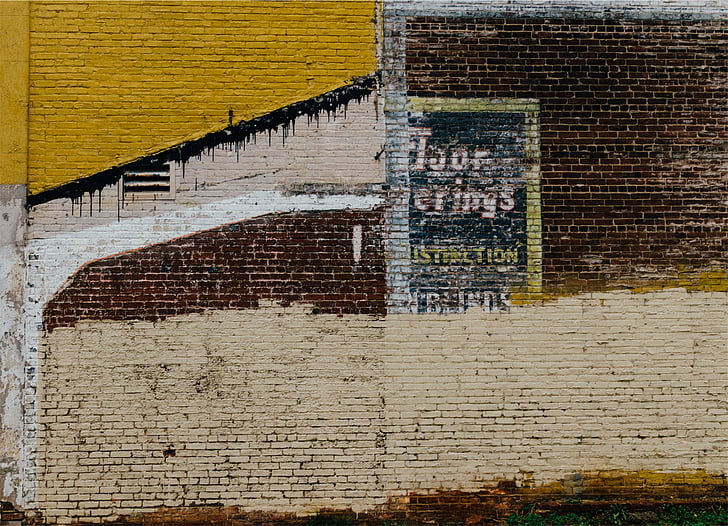 καφέ, μπεζ, Κίτρινο, επιφάνεια, τούβλα, τοίχου, σπρέι βαφής