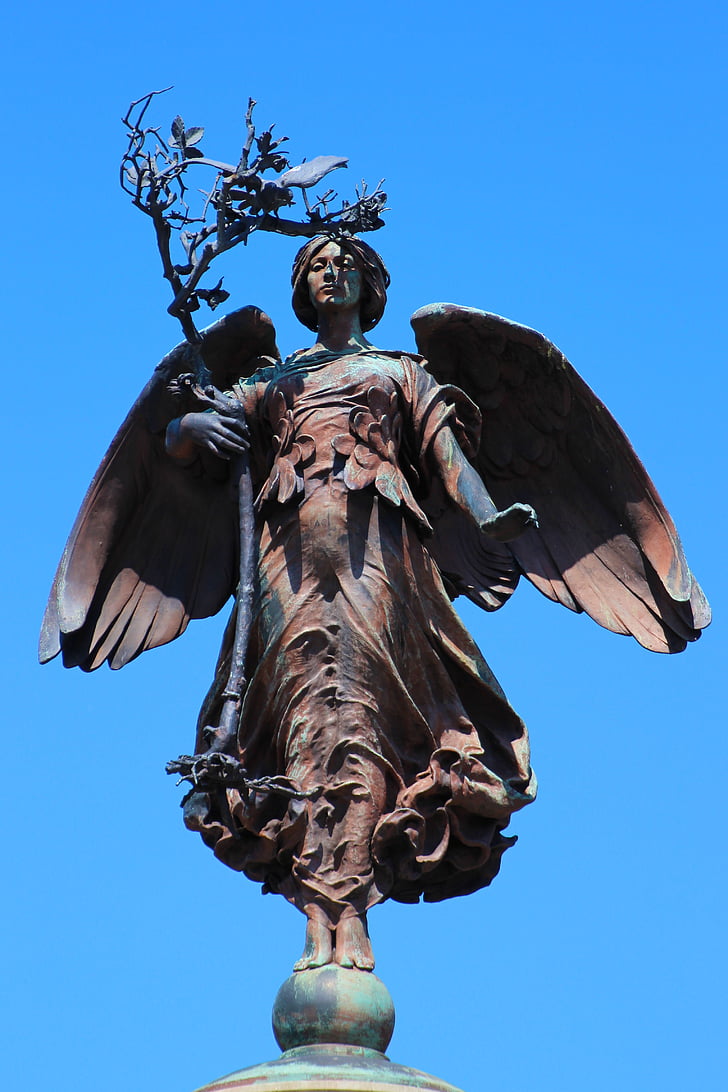 Statue, Bronze, Skulptur, Lady, Frau, Antike, Wahrzeichen