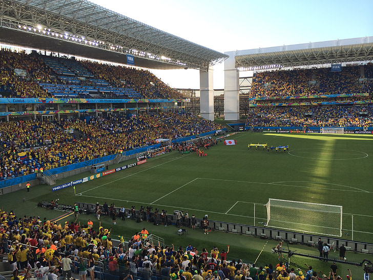 Brasile, partito, gioco del calcio, Colombia, mondo, Stadio di calcio, pubblico