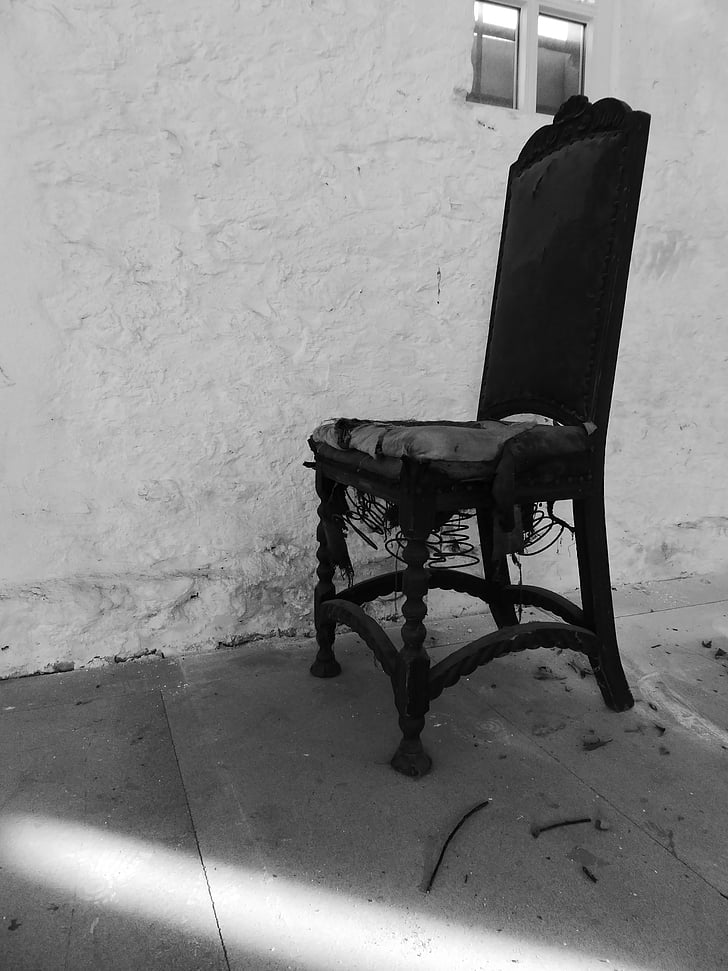 cadira, vell, mobles, seure, mobles, fusta, cadira antiga