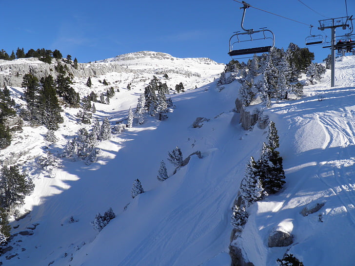 Villard-de-lans, França, neu, l'hivern, muntanya, paisatge, pistes d'esquí
