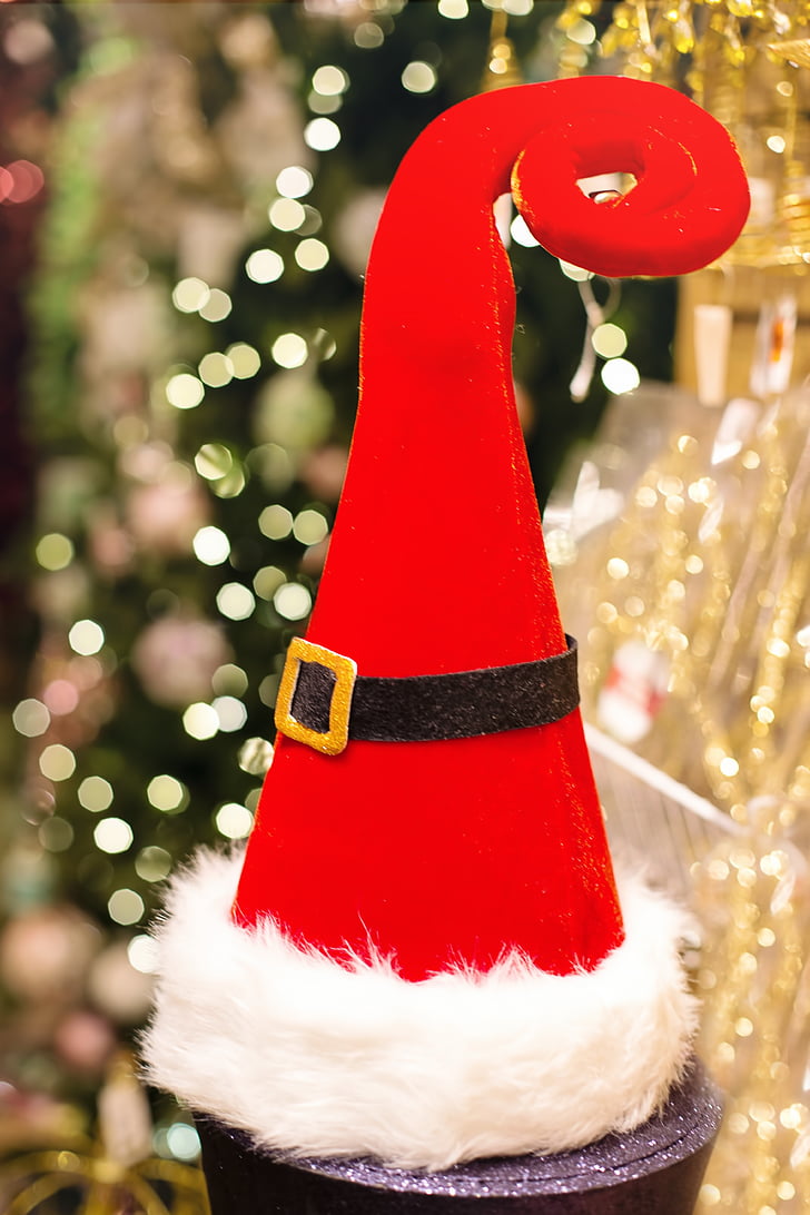 Santa hatt, jul, Santa, mössa, röd, Holiday, Xmas