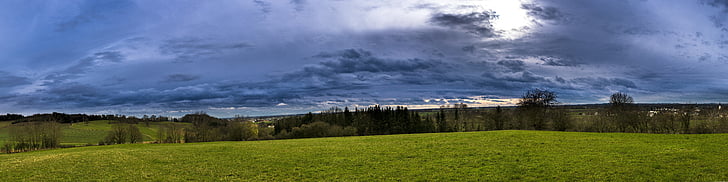 panorama, sky, landscape, nature, clouds, outlook, forest