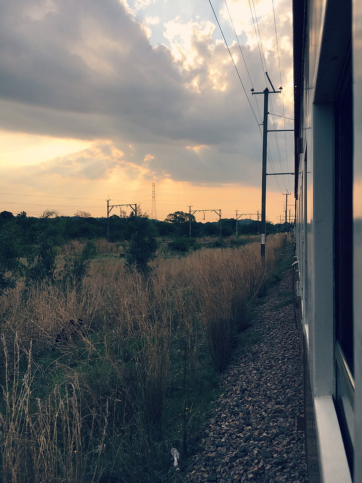 landskab, Sky, skyer, toget, Sunset, natur, udendørs