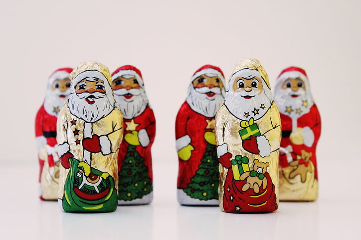 Santa klauzula, čokolada, Nikola, Božić, dekoracija, čokoladni Djed Božićnjak, Božićni motiv