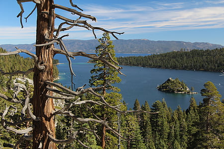 Lake tahoe, Emerald bay, Wasser, See, Insel, Landschaft, Wildnis
