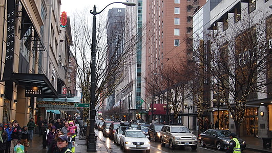 Seattle, centro città, città, edifici, urbano, America, occupato