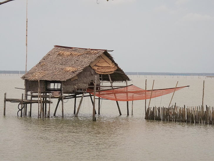 Cottage, zee, Home, visserij, Thailand, aan zee, Horizon