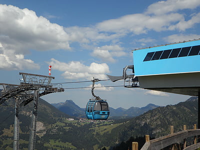 Gondola, Mountain station, mägi, Allgäu, mäed