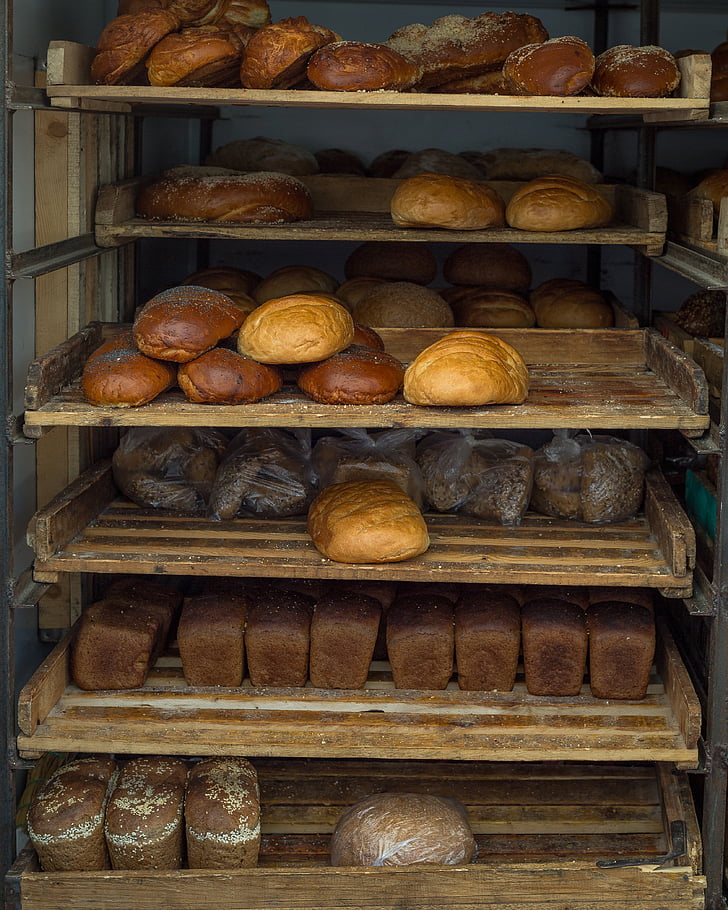 bread, buns, loaf, wheat, goodies, food, flour