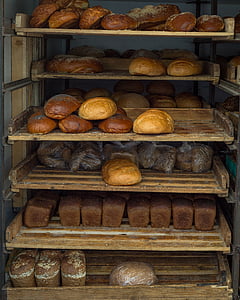 chlieb, žemle, bochník, pšenica, dobroty, jedlo, múka