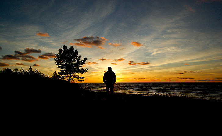 Βαλτική, ηλιοβασίλεμα, το βράδυ, στη θάλασσα, Φινλανδία