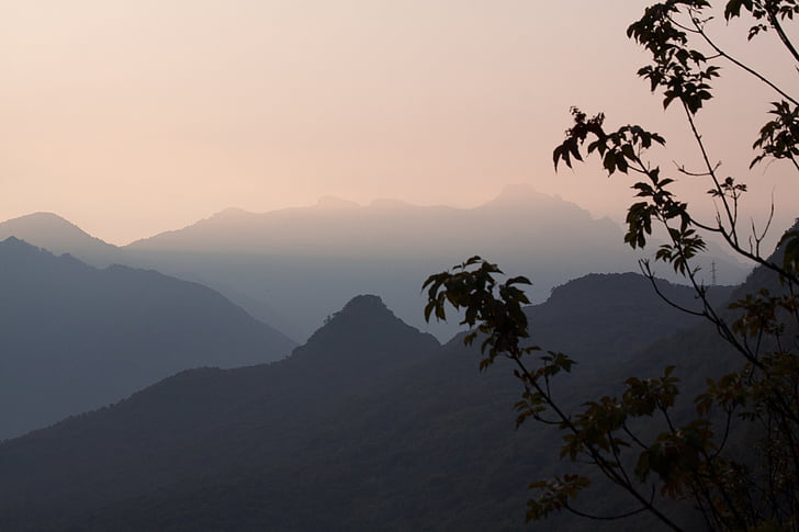 Sunrise, Alpine, vuoret, puu, Usva, valaistus, Pohjois-Italia