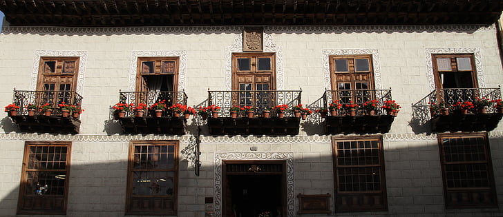 balcon, Espagnol, balcon, architecture, Espagne, fenêtre de, façade