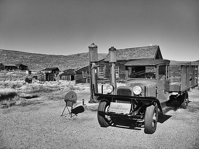 retro, oraş-fantomă, auto, camion, vechi, America, Vintage