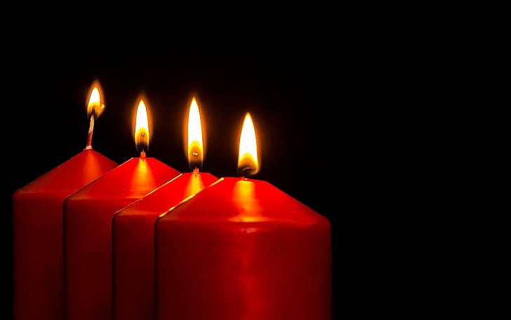 έλευση, κεριά, χριστουγεννιάτικα κοσμήματα, κεριά, τέταρτη κερί, φως, φλόγα
