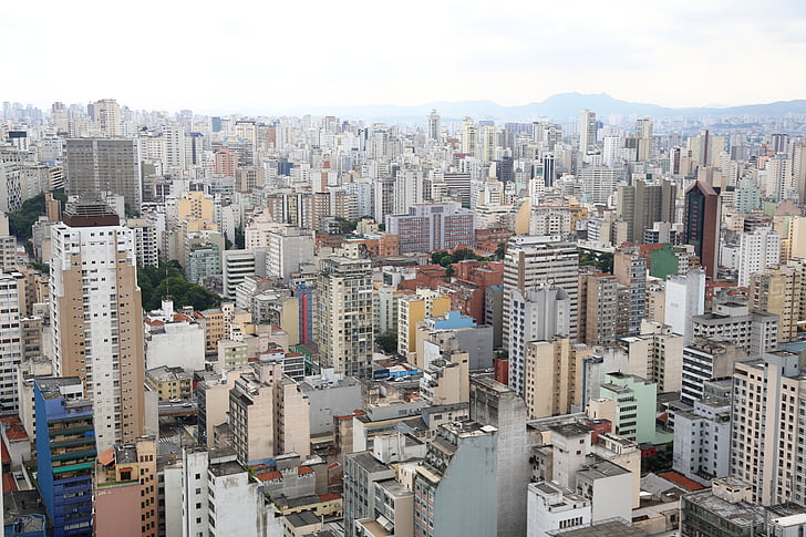 bâtiments, photographie aérienne, architecture, du centre-ville de são paulo, point touristique, Vista, urbain