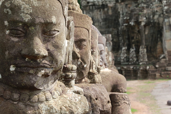 Камбоджа, Анкор, храмов комплекс, Ангкор Ват, скулптура, червените, Световно наследство на ЮНЕСКО