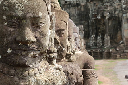 Camboja, Angkor, complexo de templos, Angkor wat, escultura, Khmer, Património Mundial da UNESCO