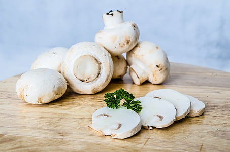mushroom, champignon, white, close-up, vegetarian, meal, natural