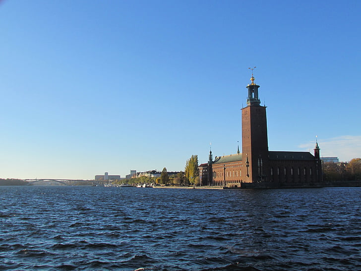 Stockholm, városháza, építészet, Svédország, Skandinavia